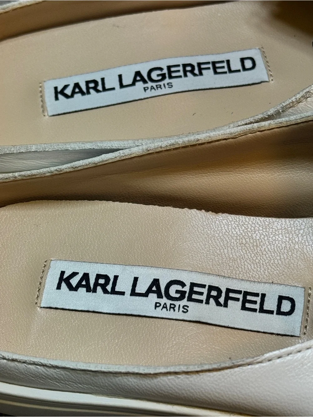 Karl Lagerfeld Paris Black white Leather Cat Mule Slides Shoes Women’s Size 5M
